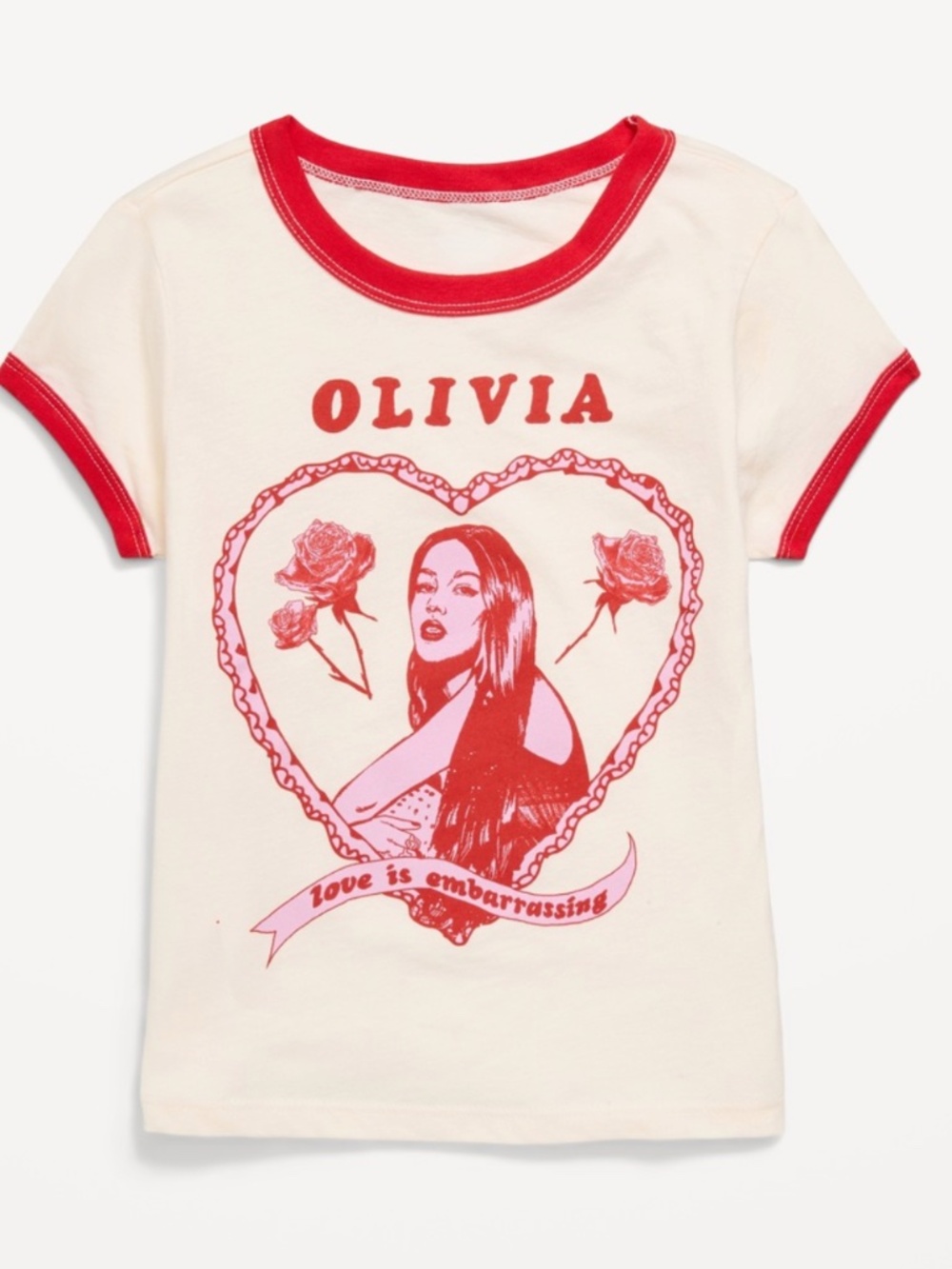 Olivia Rodrigo Fitted Ribbed Ringer Graphic T-Shirt for Girls Sz. L 10-12